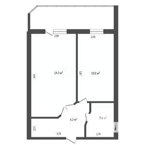 1-к квартира, вторичка, 34м2, 6/15 этаж