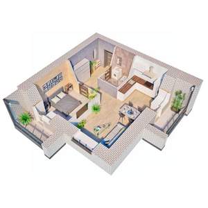 2-к квартира, строящийся дом, 52м2, 8/12 этаж