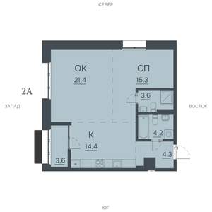2-к квартира, строящийся дом, 67м2, 12/12 этаж