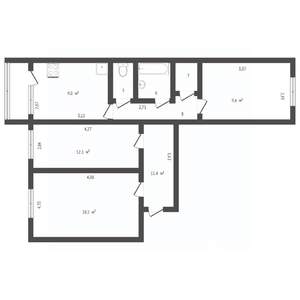 3-к квартира, вторичка, 67м2, 4/10 этаж