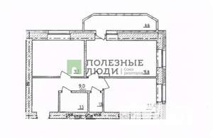 2-к квартира, вторичка, 55м2, 8/9 этаж