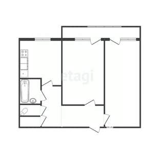 2-к квартира, вторичка, 53м2, 2/9 этаж