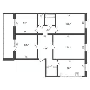 4-к квартира, вторичка, 75м2, 5/5 этаж