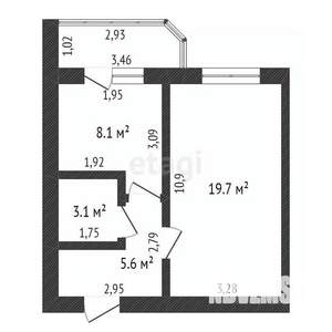1-к квартира, вторичка, 38м2, 5/9 этаж