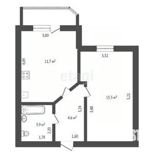1-к квартира, вторичка, 36м2, 3/9 этаж
