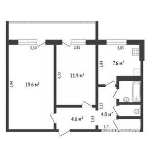 2-к квартира, вторичка, 53м2, 5/9 этаж