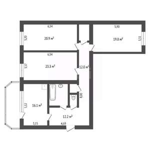 3-к квартира, вторичка, 115м2, 4/9 этаж