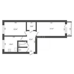 2-к квартира, вторичка, 53м2, 5/5 этаж