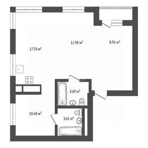 3-к квартира, вторичка, 67м2, 14/19 этаж