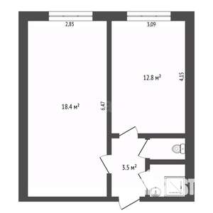 1-к квартира, вторичка, 37м2, 4/5 этаж