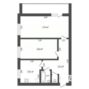 3-к квартира, вторичка, 66м2, 10/10 этаж