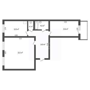 3-к квартира, вторичка, 83м2, 5/5 этаж