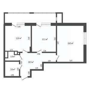 2-к квартира, вторичка, 58м2, 5/18 этаж