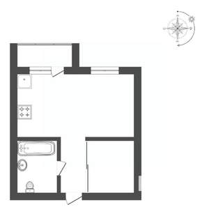 1-к квартира, вторичка, 37м2, 6/6 этаж