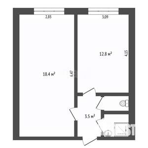 1-к квартира, вторичка, 37м2, 4/5 этаж