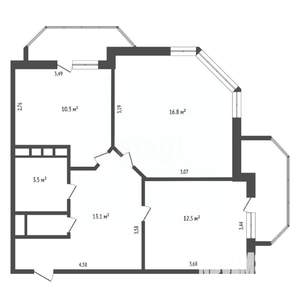 2-к квартира, вторичка, 59м2, 8/14 этаж