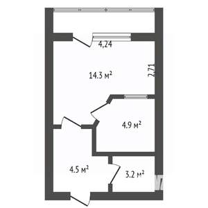 Студия квартира, вторичка, 29м2, 8/14 этаж
