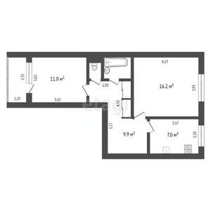 2-к квартира, вторичка, 49м2, 5/5 этаж
